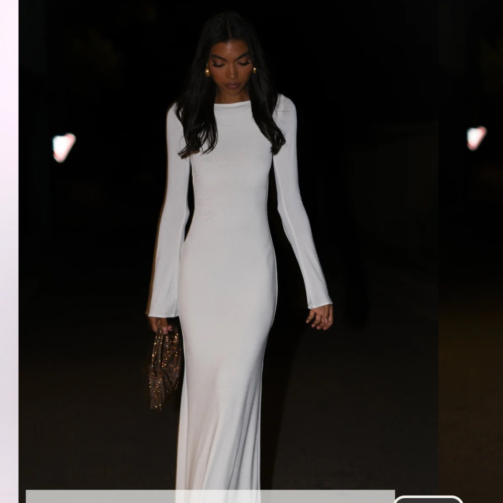 MESHKI white long maxi dress xxxl